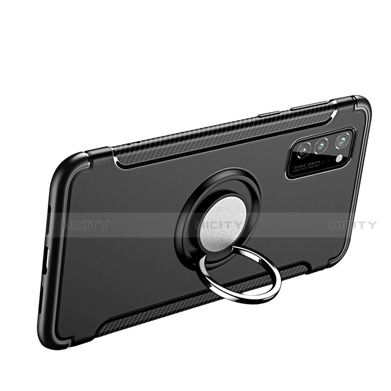 Funda Bumper Silicona y Plastico Mate Carcasa con Magnetico Anillo de dedo Soporte R03 para Huawei Honor View 30 5G