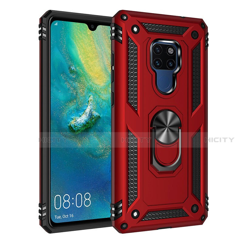 Funda Bumper Silicona y Plastico Mate Carcasa con Magnetico Anillo de dedo Soporte R03 para Huawei Mate 20