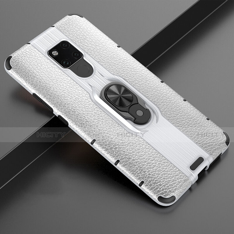 Funda Bumper Silicona y Plastico Mate Carcasa con Magnetico Anillo de dedo Soporte R03 para Huawei Mate 20 X 5G