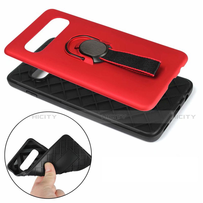 Funda Bumper Silicona y Plastico Mate Carcasa con Magnetico Anillo de dedo Soporte R03 para Samsung Galaxy S10 5G