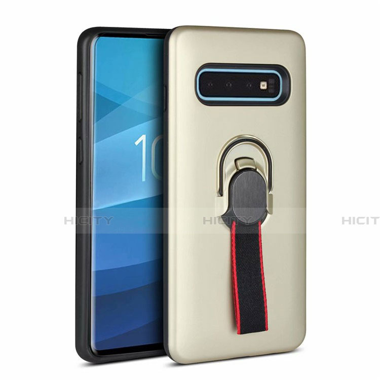 Funda Bumper Silicona y Plastico Mate Carcasa con Magnetico Anillo de dedo Soporte R03 para Samsung Galaxy S10 5G