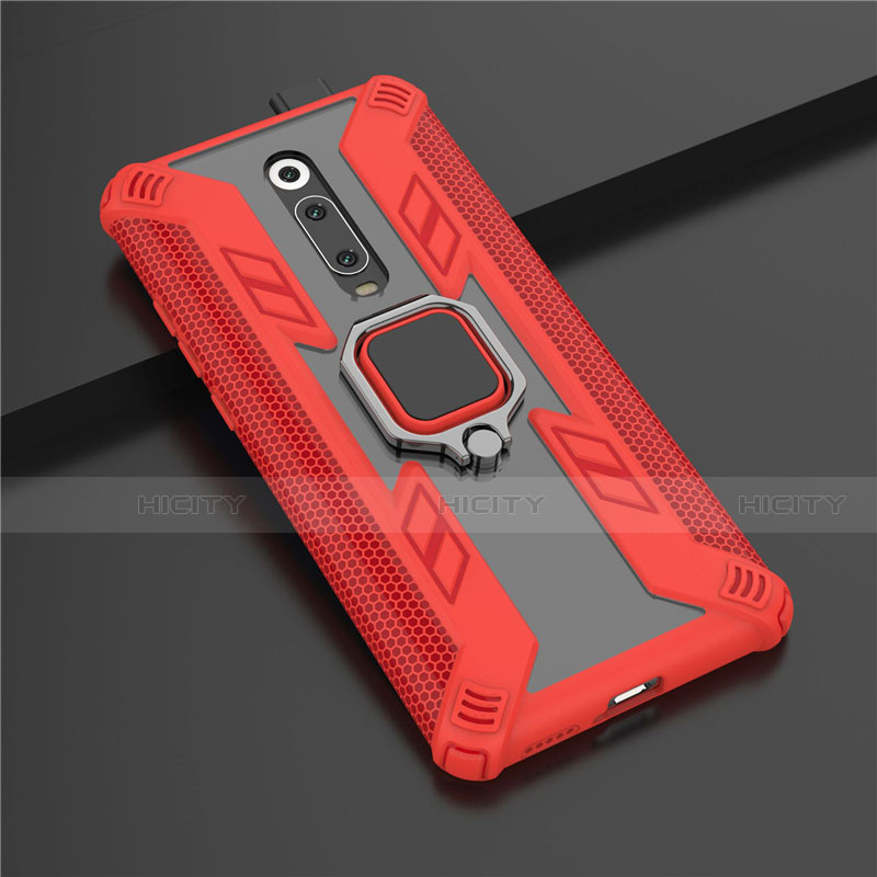 Funda Bumper Silicona y Plastico Mate Carcasa con Magnetico Anillo de dedo Soporte R03 para Xiaomi Mi 9T Pro