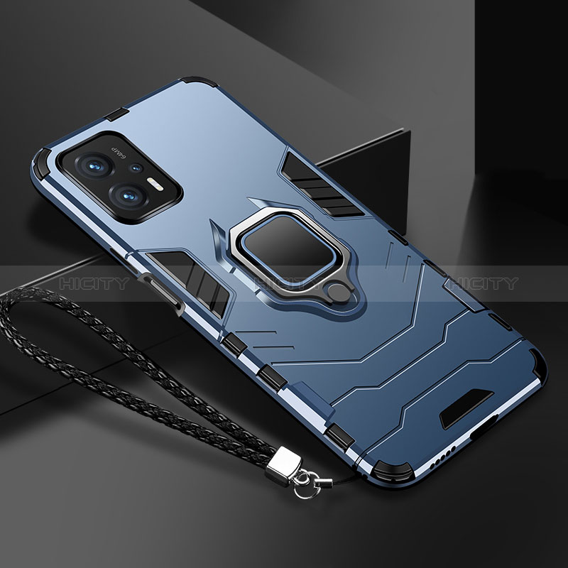 Funda Bumper Silicona y Plastico Mate Carcasa con Magnetico Anillo de dedo Soporte R03 para Xiaomi Poco X4 GT 5G