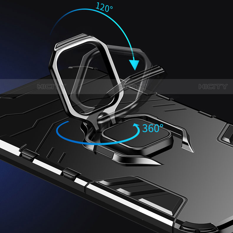 Funda Bumper Silicona y Plastico Mate Carcasa con Magnetico Anillo de dedo Soporte R03 para Xiaomi Redmi 9A