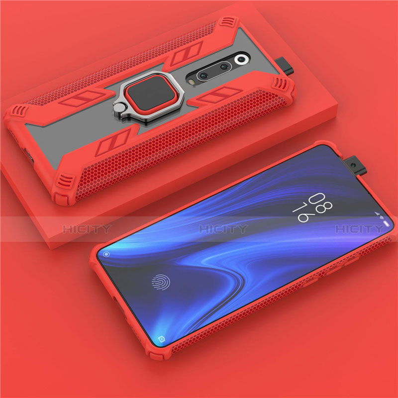 Funda Bumper Silicona y Plastico Mate Carcasa con Magnetico Anillo de dedo Soporte R03 para Xiaomi Redmi K20 Pro