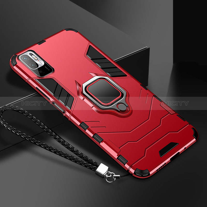 Funda Bumper Silicona y Plastico Mate Carcasa con Magnetico Anillo de dedo Soporte R03 para Xiaomi Redmi Note 11 SE 5G