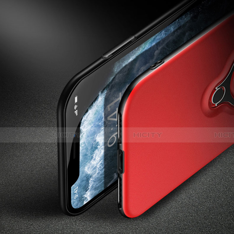 Funda Bumper Silicona y Plastico Mate Carcasa con Magnetico Anillo de dedo Soporte R04 para Apple iPhone 11 Pro