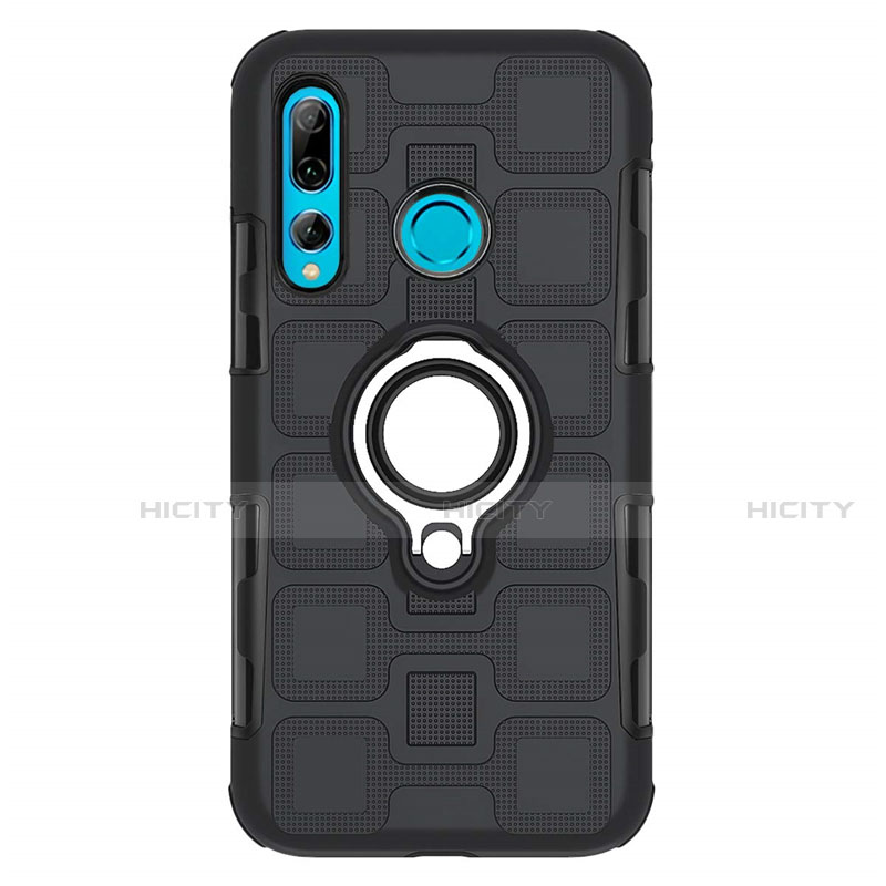 Funda Bumper Silicona y Plastico Mate Carcasa con Magnetico Anillo de dedo Soporte R04 para Huawei Honor 20 Lite