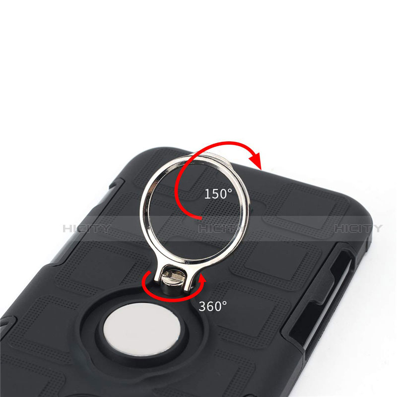 Funda Bumper Silicona y Plastico Mate Carcasa con Magnetico Anillo de dedo Soporte R04 para Huawei Honor 20 Lite