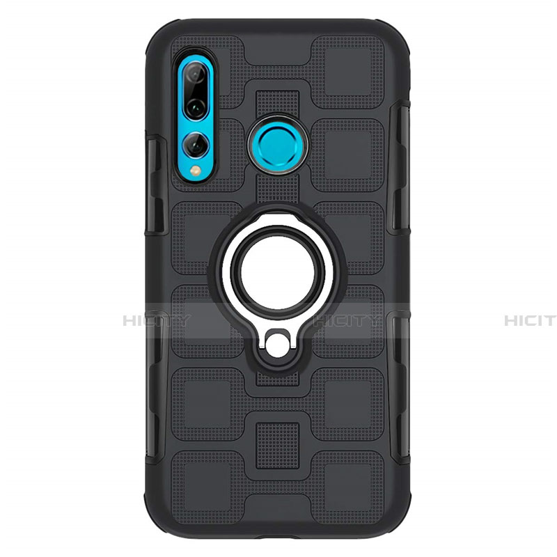 Funda Bumper Silicona y Plastico Mate Carcasa con Magnetico Anillo de dedo Soporte R04 para Huawei Honor 20E