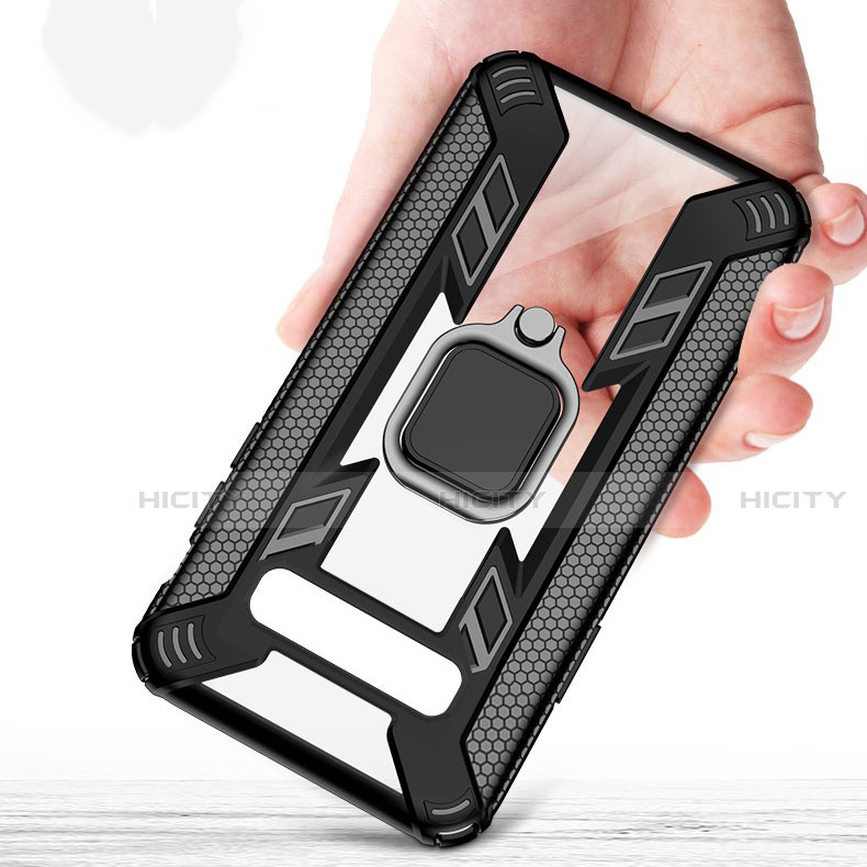 Funda Bumper Silicona y Plastico Mate Carcasa con Magnetico Anillo de dedo Soporte R04 para Samsung Galaxy S10 Plus