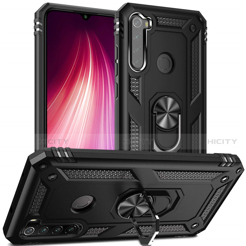 Funda Bumper Silicona y Plastico Mate Carcasa con Magnetico Anillo de dedo Soporte R05 para Xiaomi Redmi Note 8