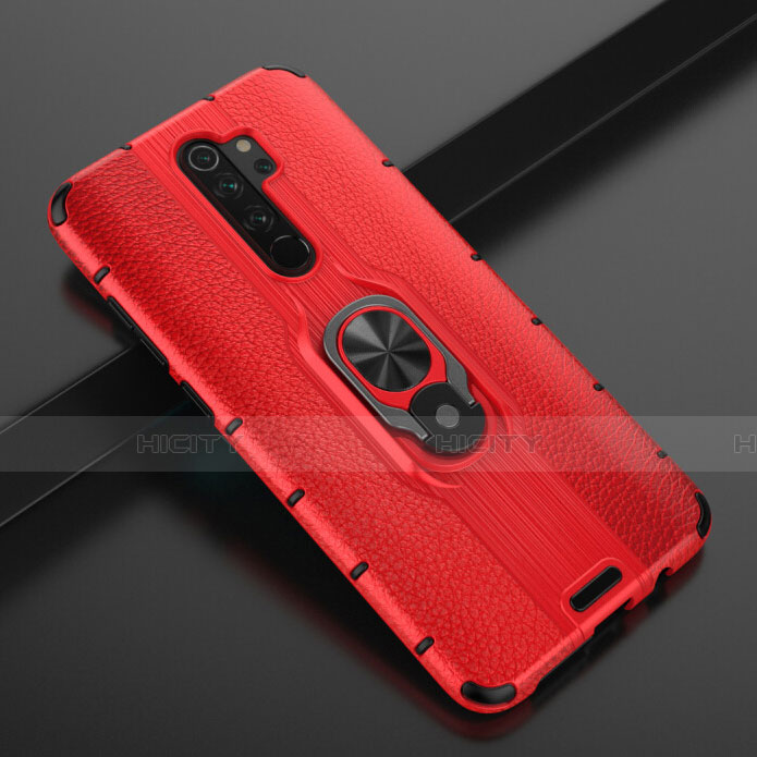 Funda Bumper Silicona y Plastico Mate Carcasa con Magnetico Anillo de dedo Soporte R05 para Xiaomi Redmi Note 8 Pro