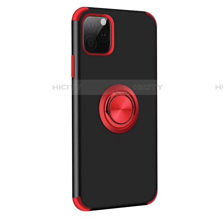 Funda Bumper Silicona y Plastico Mate Carcasa con Magnetico Anillo de dedo Soporte R06 para Apple iPhone 11 Pro Max