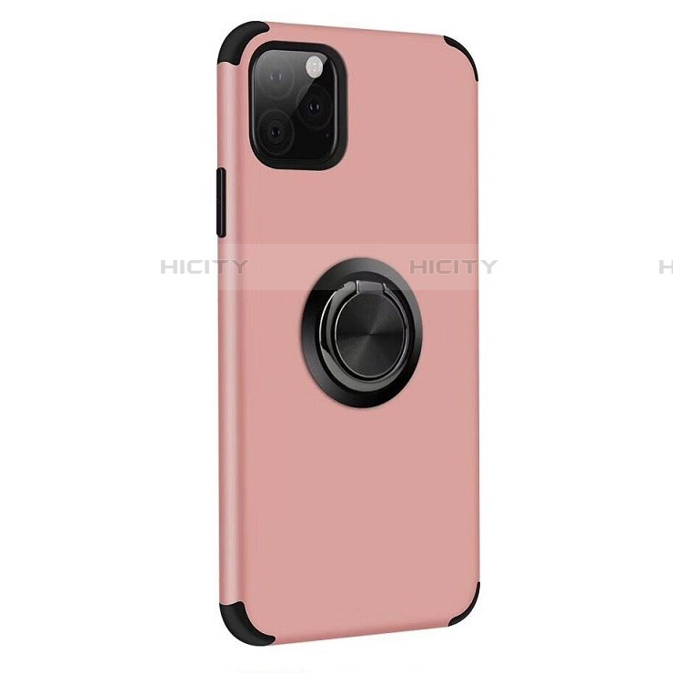 Funda Bumper Silicona y Plastico Mate Carcasa con Magnetico Anillo de dedo Soporte R06 para Apple iPhone 11 Pro Max