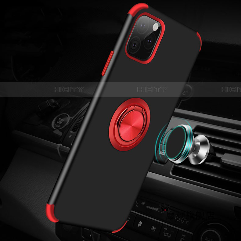 Funda Bumper Silicona y Plastico Mate Carcasa con Magnetico Anillo de dedo Soporte R06 para Apple iPhone 11 Pro Max