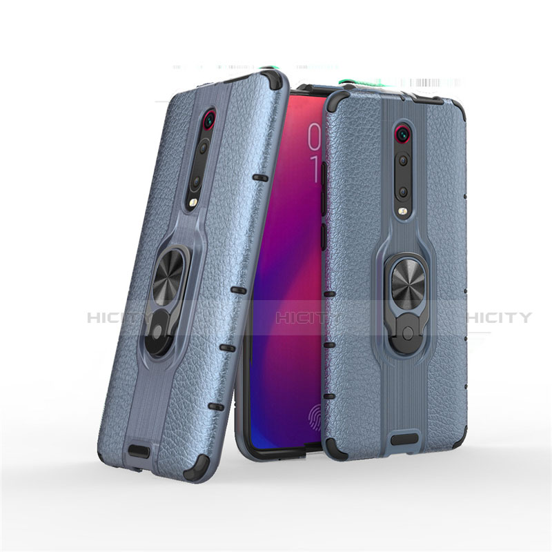 Funda Bumper Silicona y Plastico Mate Carcasa con Magnetico Anillo de dedo Soporte R07 para Xiaomi Mi 9T