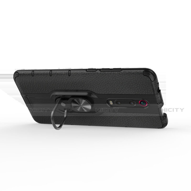 Funda Bumper Silicona y Plastico Mate Carcasa con Magnetico Anillo de dedo Soporte R07 para Xiaomi Mi 9T