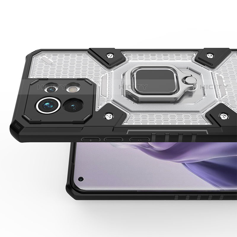 Funda Bumper Silicona y Plastico Mate Carcasa con Magnetico Anillo de dedo Soporte R08 para Xiaomi Mi 11 5G