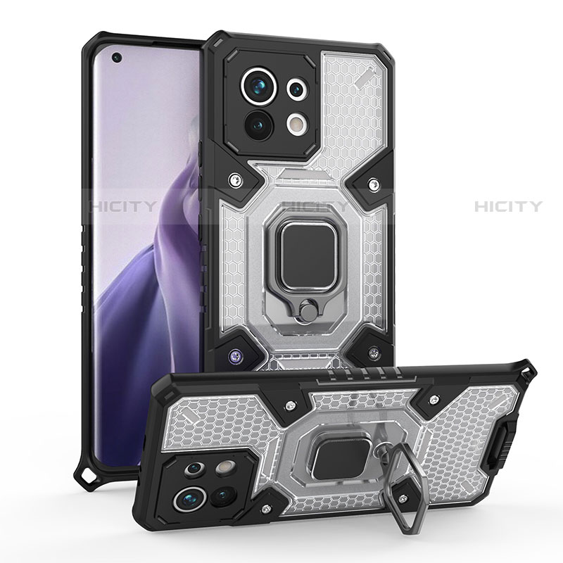 Funda Bumper Silicona y Plastico Mate Carcasa con Magnetico Anillo de dedo Soporte R10 para Xiaomi Mi 11 5G