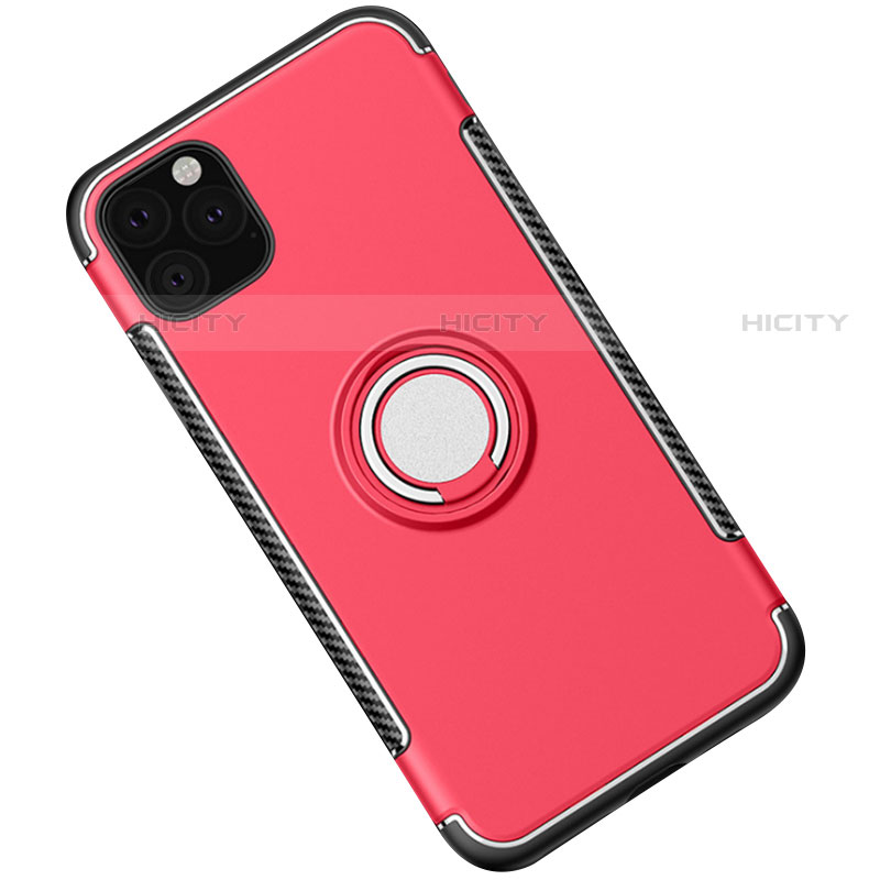 Funda Bumper Silicona y Plastico Mate Carcasa con Magnetico Anillo de dedo Soporte S01 para Apple iPhone 11 Pro Max