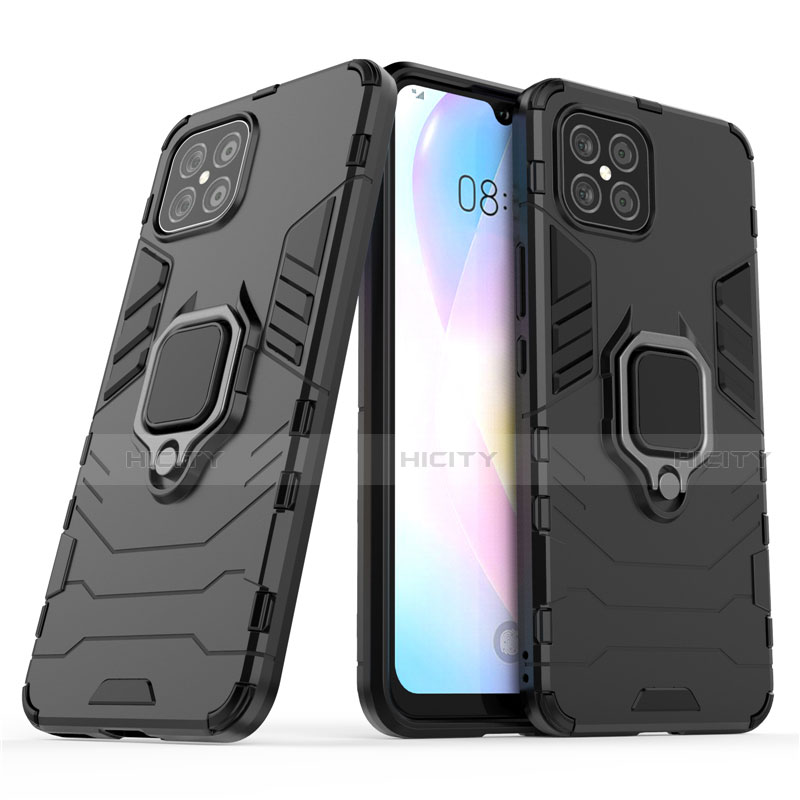 Funda Bumper Silicona y Plastico Mate Carcasa con Magnetico Anillo de dedo Soporte S01 para Huawei Nova 8 SE 5G