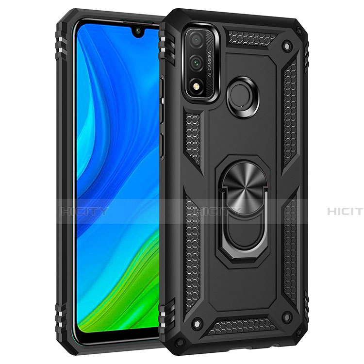 Funda Bumper Silicona y Plastico Mate Carcasa con Magnetico Anillo de dedo Soporte S01 para Huawei P Smart (2020)