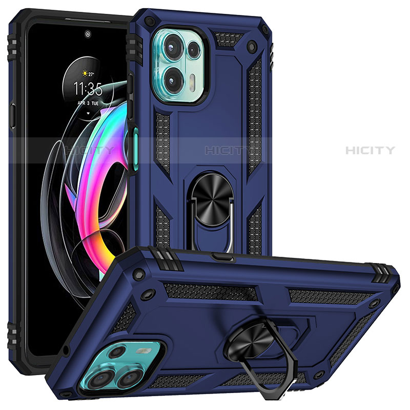 Funda Bumper Silicona y Plastico Mate Carcasa con Magnetico Anillo de dedo Soporte S01 para Motorola Moto Edge 20 Lite 5G