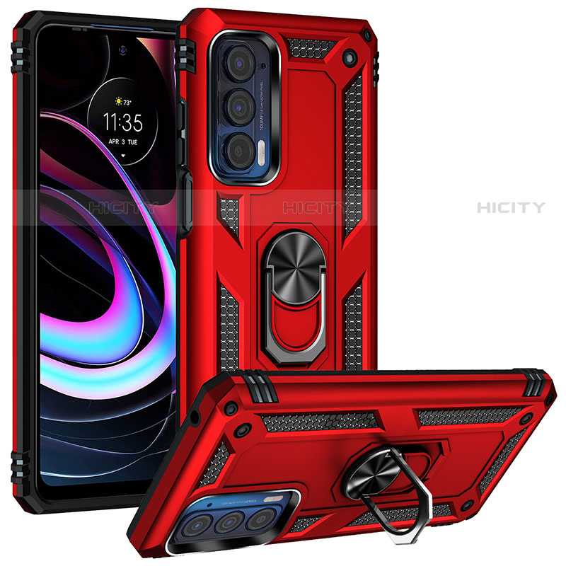 Funda Bumper Silicona y Plastico Mate Carcasa con Magnetico Anillo de dedo Soporte S01 para Motorola Moto Edge (2021) 5G