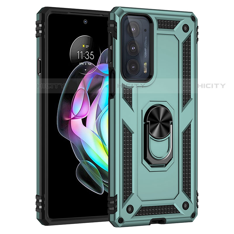 Funda Bumper Silicona y Plastico Mate Carcasa con Magnetico Anillo de dedo Soporte S01 para Motorola Moto Edge Lite 5G