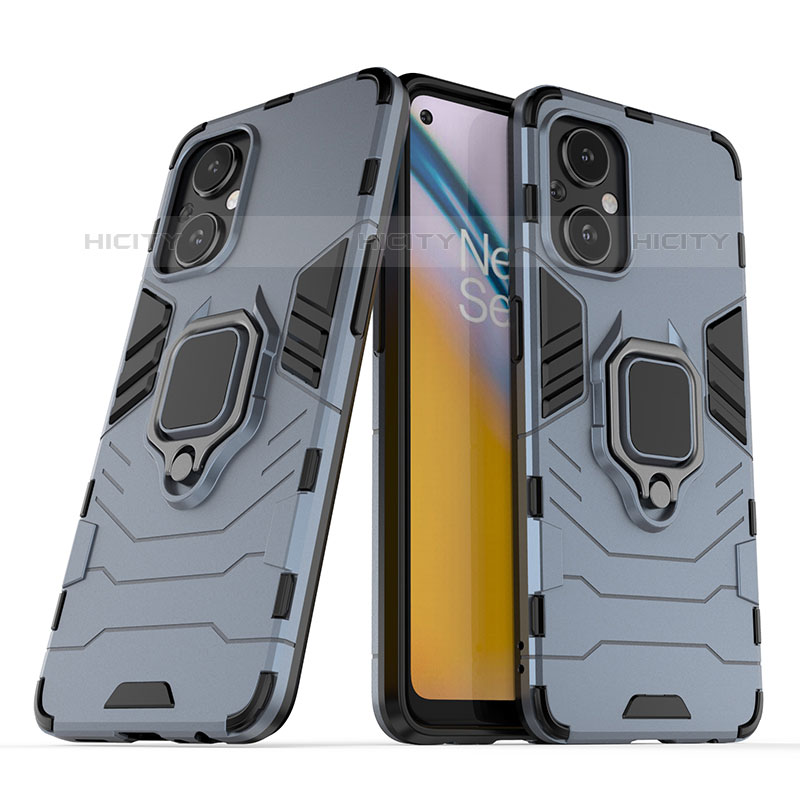 Funda Bumper Silicona y Plastico Mate Carcasa con Magnetico Anillo de dedo Soporte S01 para Oppo Reno7 Lite 5G