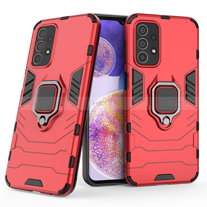 Funda Bumper Silicona y Plastico Mate Carcasa con Magnetico Anillo de dedo Soporte S01 para Samsung Galaxy A23 5G