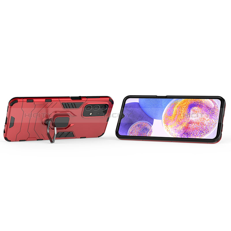 Funda Bumper Silicona y Plastico Mate Carcasa con Magnetico Anillo de dedo Soporte S01 para Samsung Galaxy A23 5G