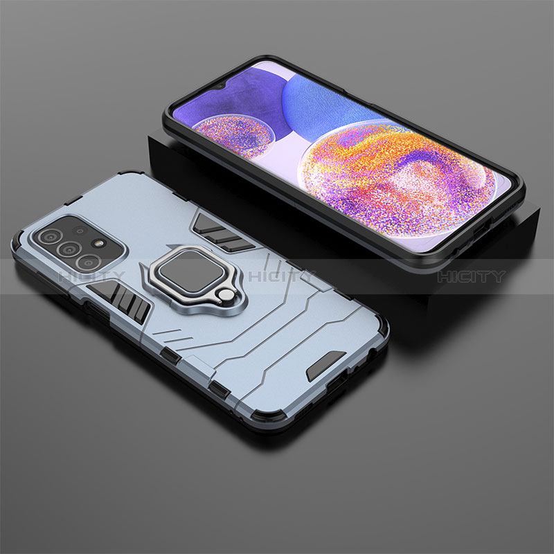 Funda Bumper Silicona y Plastico Mate Carcasa con Magnetico Anillo de dedo Soporte S01 para Samsung Galaxy A23 5G