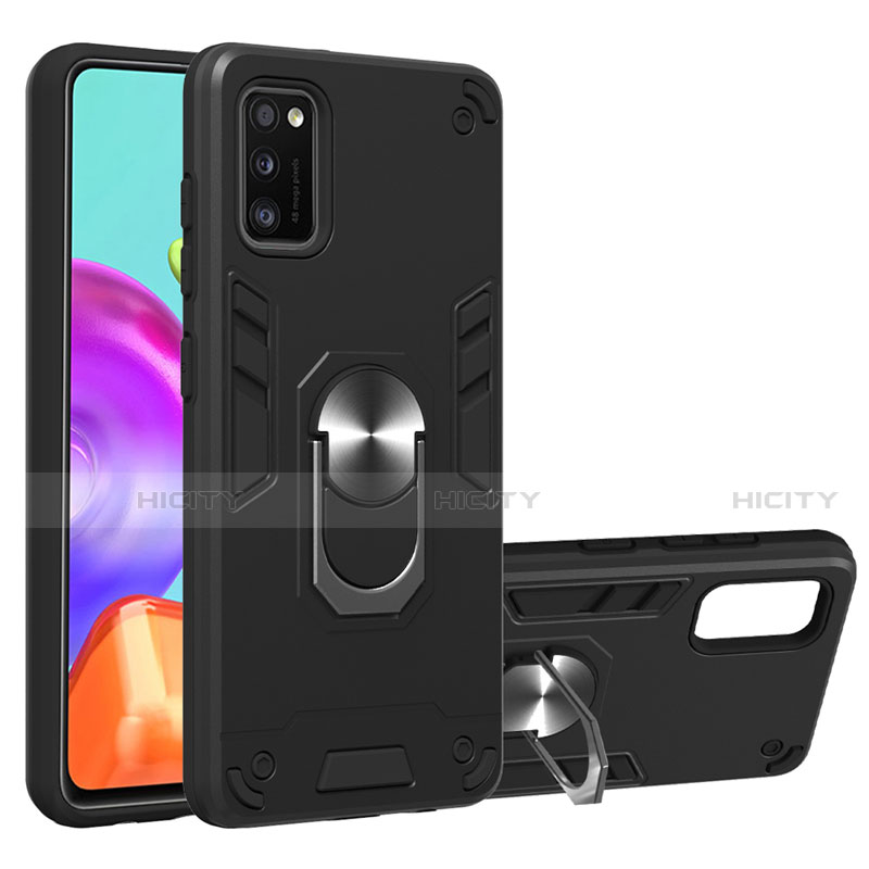 Funda Bumper Silicona y Plastico Mate Carcasa con Magnetico Anillo de dedo Soporte S01 para Samsung Galaxy A41