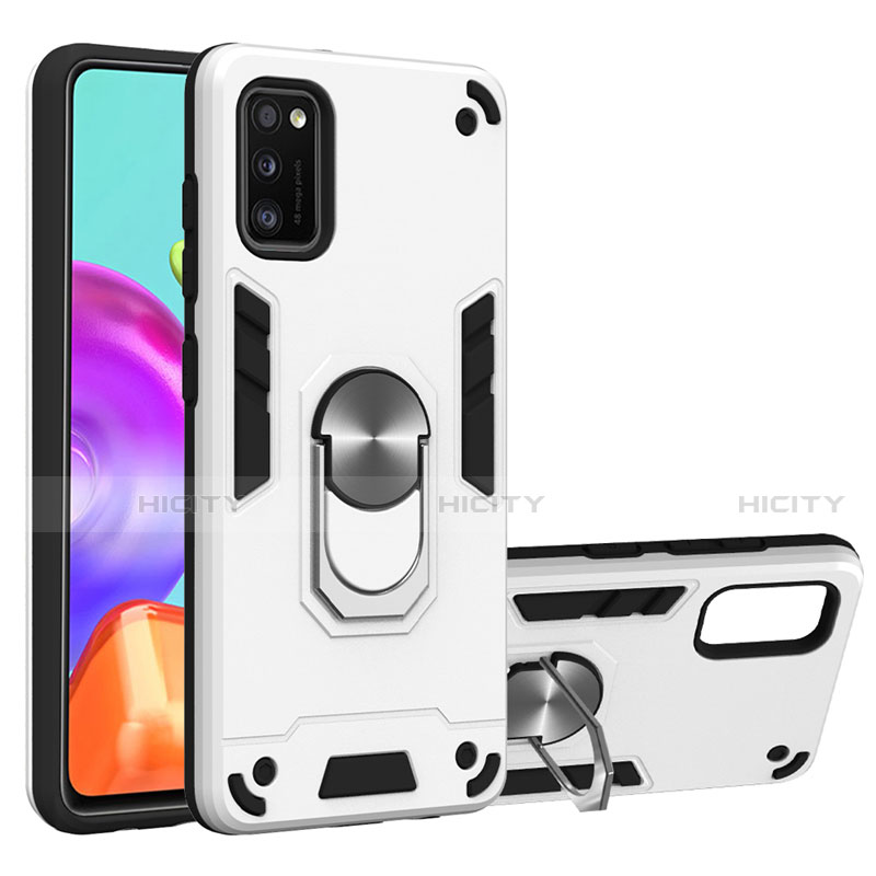 Funda Bumper Silicona y Plastico Mate Carcasa con Magnetico Anillo de dedo Soporte S01 para Samsung Galaxy A41