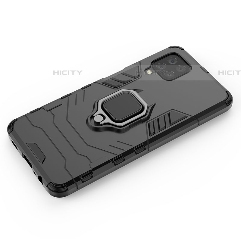 Funda Bumper Silicona y Plastico Mate Carcasa con Magnetico Anillo de dedo Soporte S01 para Samsung Galaxy F22 4G