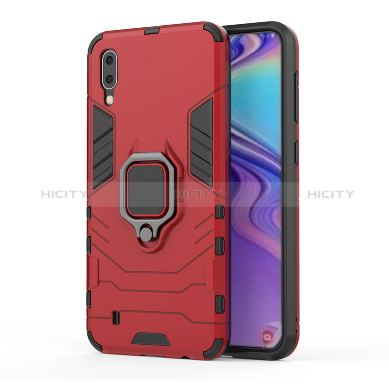 Funda Bumper Silicona y Plastico Mate Carcasa con Magnetico Anillo de dedo Soporte S01 para Samsung Galaxy M10