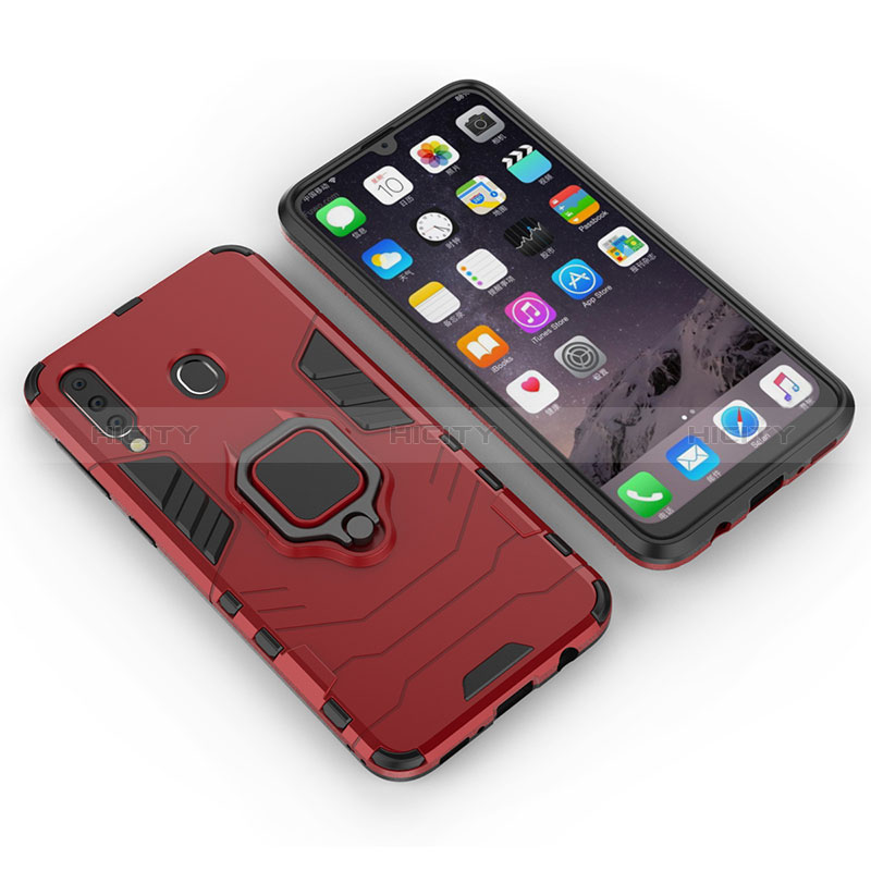 Funda Bumper Silicona y Plastico Mate Carcasa con Magnetico Anillo de dedo Soporte S01 para Samsung Galaxy M30