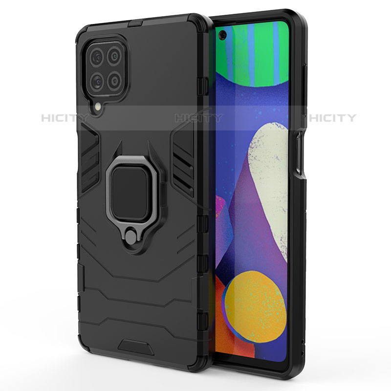 Funda Bumper Silicona y Plastico Mate Carcasa con Magnetico Anillo de dedo Soporte S01 para Samsung Galaxy M62 4G