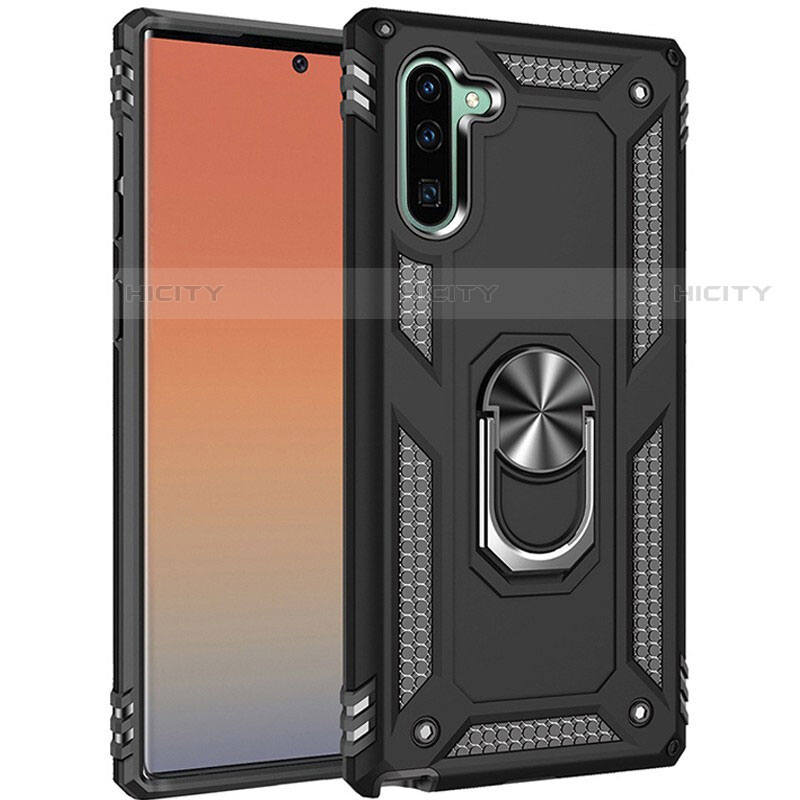 Funda Bumper Silicona y Plastico Mate Carcasa con Magnetico Anillo de dedo Soporte S01 para Samsung Galaxy Note 10 5G