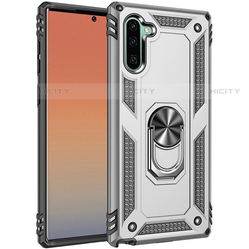 Funda Bumper Silicona y Plastico Mate Carcasa con Magnetico Anillo de dedo Soporte S01 para Samsung Galaxy Note 10 5G