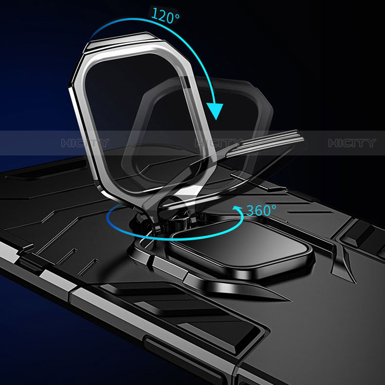 Funda Bumper Silicona y Plastico Mate Carcasa con Magnetico Anillo de dedo Soporte S01 para Xiaomi Mi 10T Pro 5G