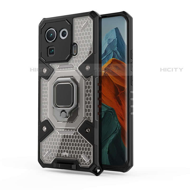 Funda Bumper Silicona y Plastico Mate Carcasa con Magnetico Anillo de dedo Soporte S01 para Xiaomi Mi 11 Pro 5G