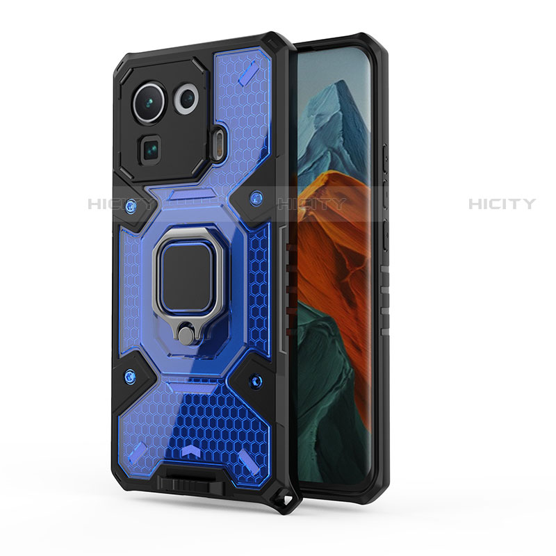 Funda Bumper Silicona y Plastico Mate Carcasa con Magnetico Anillo de dedo Soporte S01 para Xiaomi Mi 11 Pro 5G