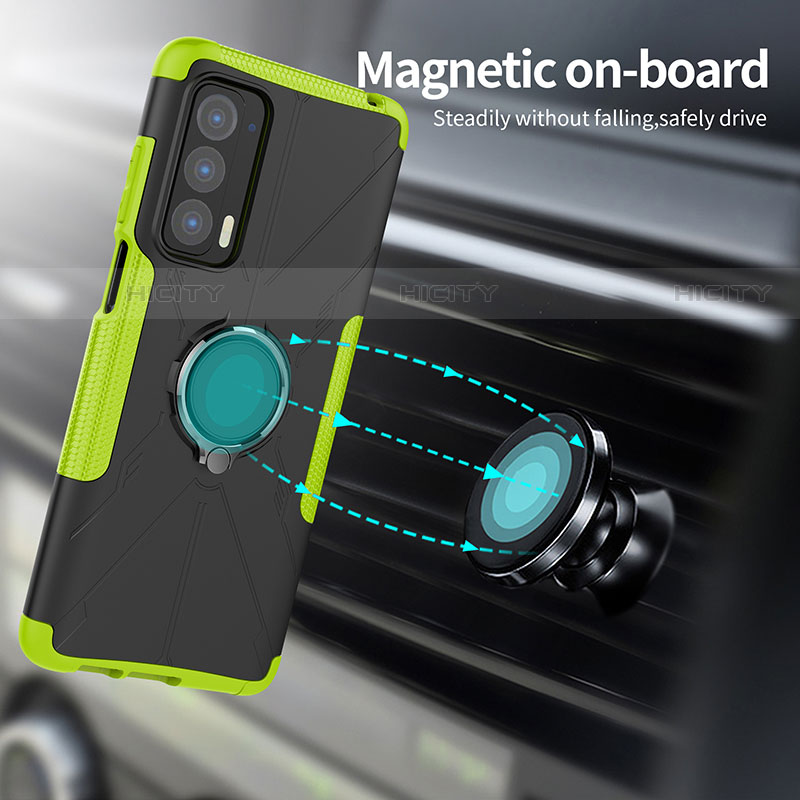 Funda Bumper Silicona y Plastico Mate Carcasa con Magnetico Anillo de dedo Soporte S02 para Motorola Moto Edge (2021) 5G