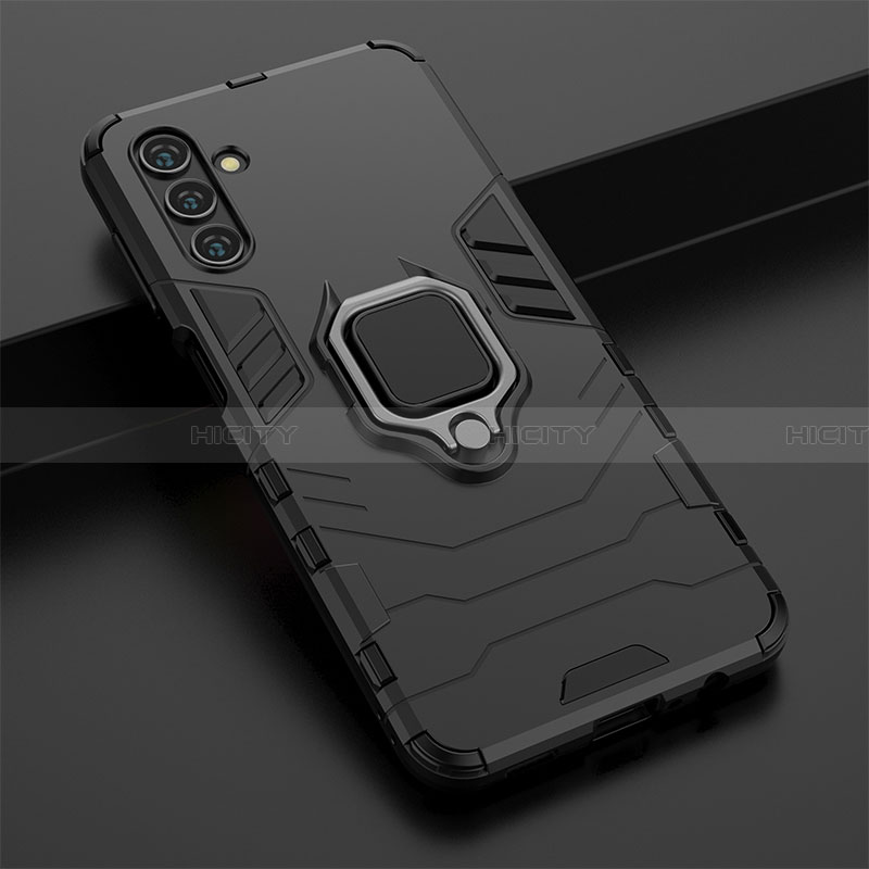 Funda Bumper Silicona y Plastico Mate Carcasa con Magnetico Anillo de dedo Soporte S02 para Samsung Galaxy A13 5G