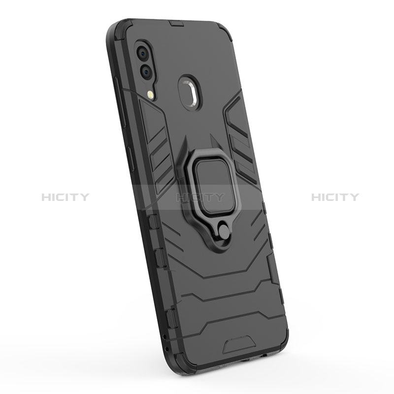 Funda Bumper Silicona y Plastico Mate Carcasa con Magnetico Anillo de dedo Soporte S02 para Samsung Galaxy A30