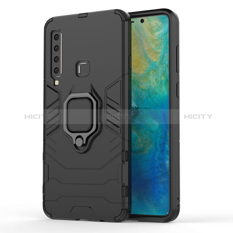 Funda Bumper Silicona y Plastico Mate Carcasa con Magnetico Anillo de dedo Soporte S02 para Samsung Galaxy A9 (2018) A920