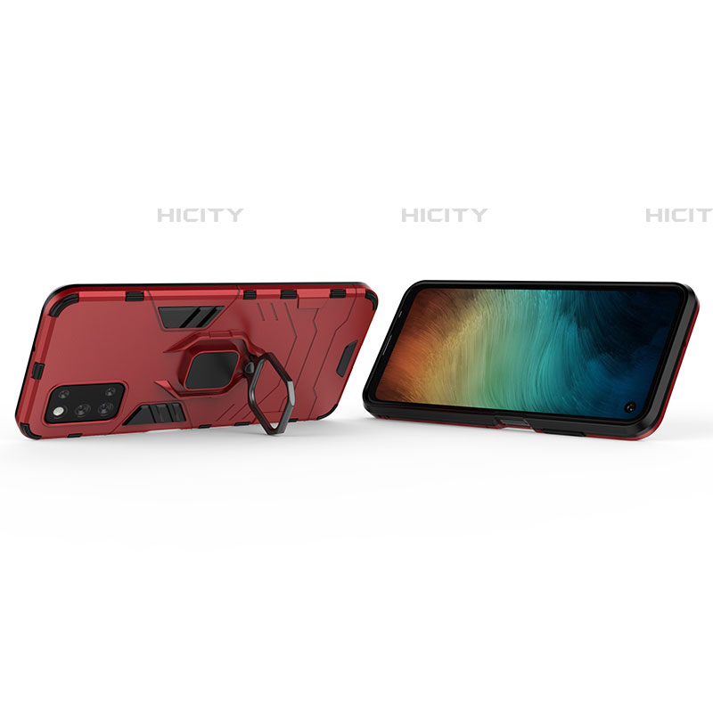 Funda Bumper Silicona y Plastico Mate Carcasa con Magnetico Anillo de dedo Soporte S02 para Samsung Galaxy F52 5G